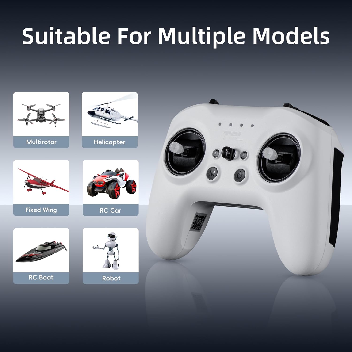 Radiomaster T8L ELRS 2.4GHz Radio Transmitter, 204g Lightweight Screenless Remote Controller with Hall-Effect Gimbals, USB-C Charging & Simulator Compatibility for FPV Drones, Fixed-Wing Aircraft