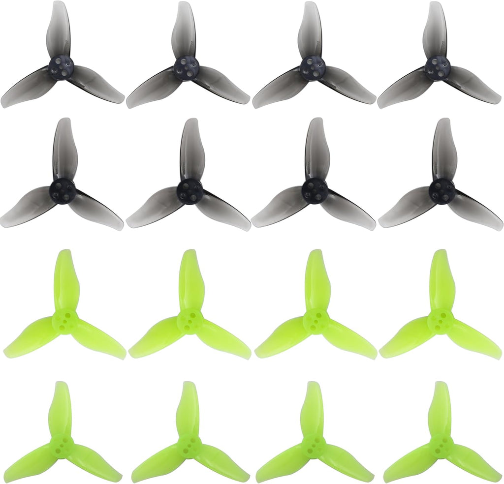 RC Propeller 2023 2 Inch 3-Blade Propeller 3 Holes Props for Gemfan Hurricane for 1105-1108 Brushless Motor RC Drone FPV Racing Toothpick 8CW 8CCW(Gray, Green)