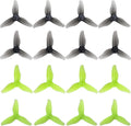 RC Propeller 2023 2 Inch 3-Blade Propeller 3 Holes Props for Gemfan Hurricane for 1105-1108 Brushless Motor RC Drone FPV Racing Toothpick 8CW 8CCW(Gray, Green)