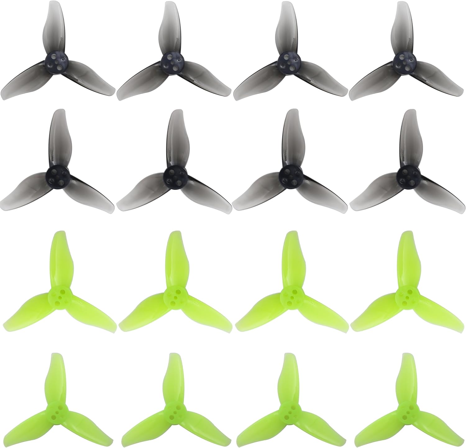 RC Propeller 2023 2 Inch 3-Blade Propeller 3 Holes Props for Gemfan Hurricane for 1105-1108 Brushless Motor RC Drone FPV Racing Toothpick 8CW 8CCW(Gray, Green)