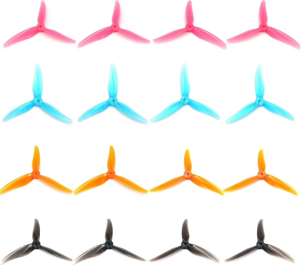 GEMFAN Hurricane 51466V2 Propellers 3-Blades Props 5.1 Inch Propeller Compatible with 2207 2208 2205-2306 Brushless Motor FPV Racing Drone(Pack of 16pcs)
