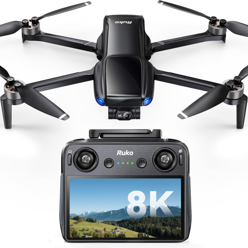 Ruko U11MINI 4K (RC3), Professional 8K Drone with 5.5 Touchcreen, Drones with camera for Adults 4K Video, 3-Axis Gimbal, 20000ft FPV Transmission, Under 249g FAA Exempt, Beginner (64-Min Flight)