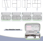 MOSISO Electronic Organizer Travel Case Compatible with MacBook Power Adapter, Compatible with Magic Mouse & Pencil, SD Card, USB Flash Disk with 4 Modular Insert & 2 Cable Tie & Snap Hook, Green