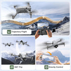 PRO Drone with Camera for Adults 4K,Brushless Motors Drone for Kids Beginners,40mins Flight Time with 2 Batteries,FPV Foldable RC Quadcopter,Toys Gifts for Teen Boys Girls, Beginner£¨Grey£©