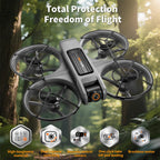 4.5 HD Screen Remote Control Drone with 2K Dual Camera & Brushless Motors, 360¡ã Protection Safety Quadcopter, Auto Hovering, 3D Flips, Headless Mode, Follow Me, LED Light, WiFi FPV, 2 Batteries 30 Min Flight, Great Gift for Adults, Kids, Beginners