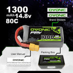 OVONIC 3S Lipo Battery 50C 1300mAh 11.1V Lipo Battery with XT60 Connector for RC FPV Racing Drone Quadcopter