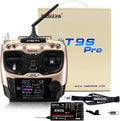 HTLNUZD Radiolink AT9S Pro 2.4G Radio Controller Transmitter 10/12 Channels DSSS & FHSS Communication with R9DS Receiver, for RC FPV Racing Drone Truck Car Boat (Golden-Radiolink AT9S Pro)