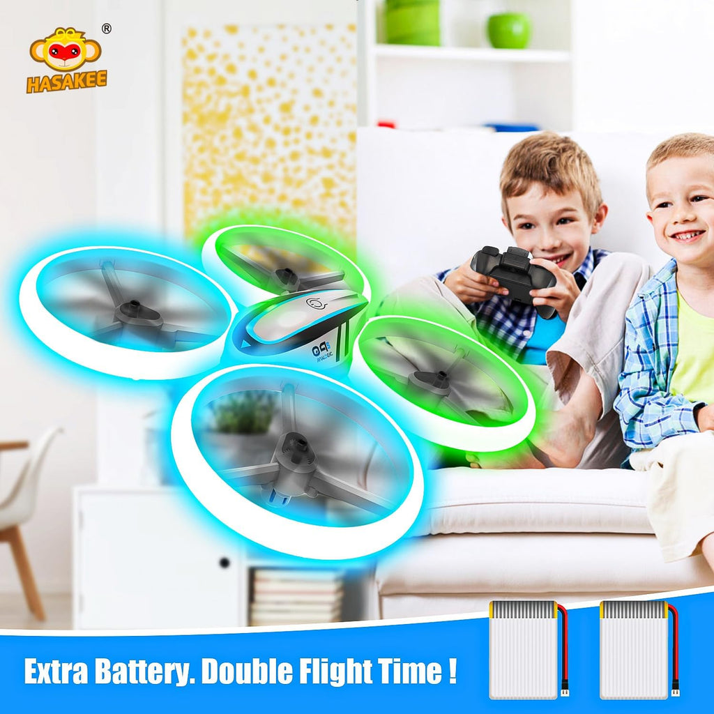 Q9s Drones for Kids,RC Drone with Altitude Hold and Headless Mode,Quadcopter with Blue&Green Light,Propeller Full Protect,2 Batteries and Remote Control,Easy to fly Kids Gifts Toys for Boys and Girls
