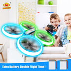 Q9s Drones for Kids,RC Drone with Altitude Hold and Headless Mode,Quadcopter with Blue&Green Light,Propeller Full Protect,2 Batteries and Remote Control,Easy to fly Kids Gifts Toys for Boys and Girls