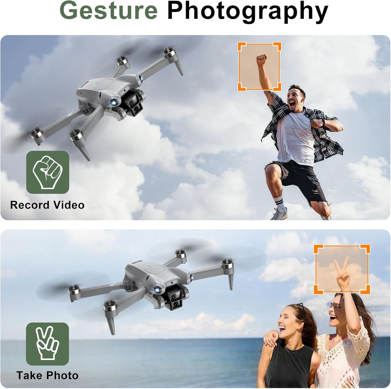 PRO Drone with Camera for Adults 4K,Brushless Motors Drone for Kids Beginners,40mins Flight Time with 2 Batteries,FPV Foldable RC Quadcopter,Toys Gifts for Teen Boys Girls, Beginner£¨Grey£©