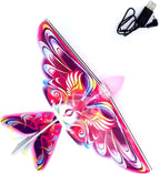 Self Flying eBird Pink Butterfly - Electronic Flying Bird Drone Toy. Adjust The Rudder to Make The Flapping Wings Bird Fly Forward and Back to You. 3 Flying Models! No Remote Control Needed