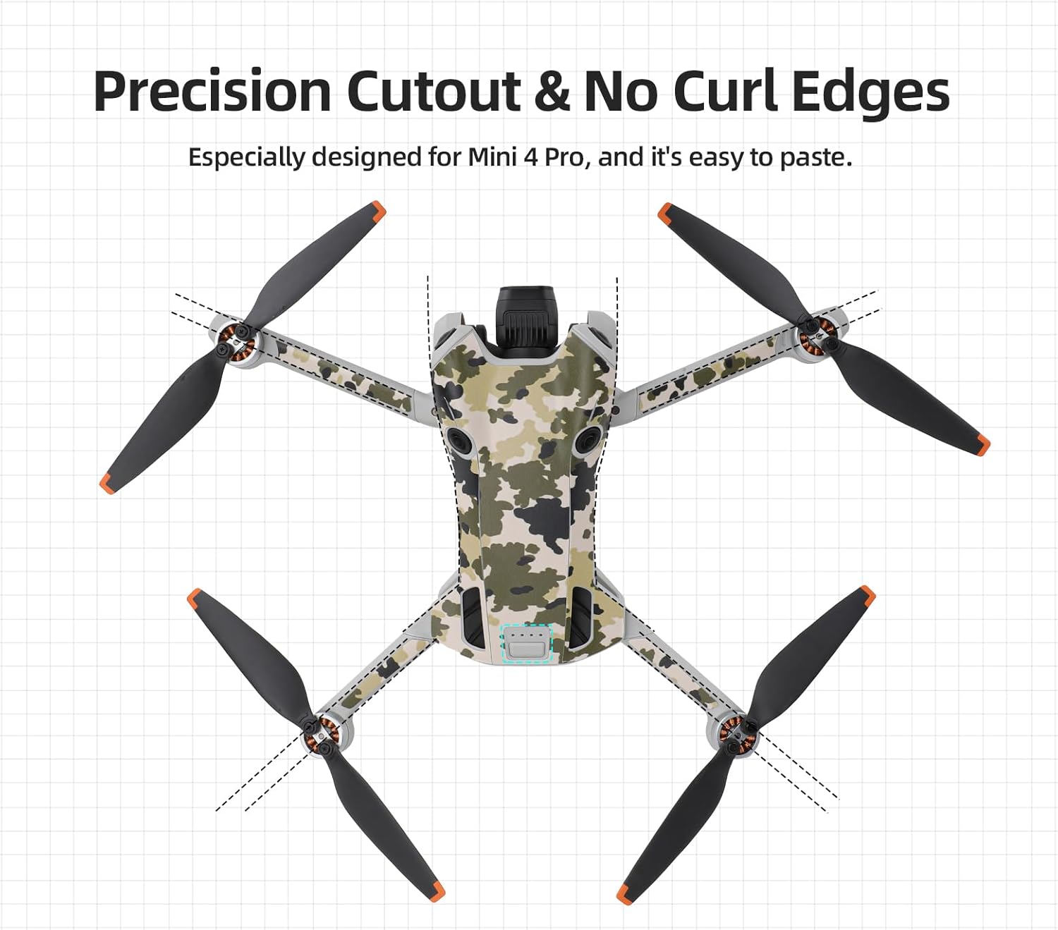 Skin Stickers Compatible with DJI Mini 4 Pro, Waterproof Sticker Decal Skin DIY Accessory for DJI Mini 4 Pro Drone and RC 2 Controller (E)