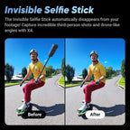 Insta360 X4 No Drone Bundle - 8K Waterproof 360 Action Camera, 4K Wide-Angle Video, Invisible Selfie Stick Effect, Removable Lens Guards, 135 Min Battery Life, AI Editing, Stabilization
