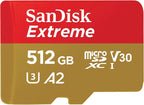 SanDisk 512GB Memory Card Micro SDXC Extreme Works with DJI Drone Series Mini 4 Pro (SDSQXAV-512G-GN6MN) V30 A2 4K UHD UHS-I Bundle with (1) Everything But Stromboli MicroSD Card Reader