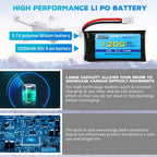 2PCS 3.7V 1200mAh 30C Lipo Battery with USB Charging Cable Molex Plug for SYMA X5SW X5SC X5SC-1 KY601S RC Drone Lithium Battery Accessories (2PCS Battery+2 USB)