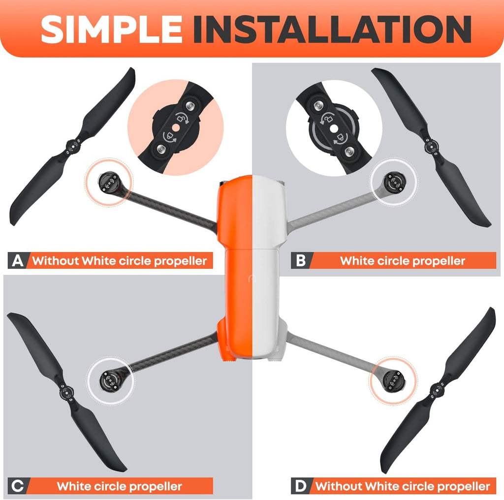 Autel Robotics EVO Lite Enterprise Propeller Folding Quadcopter Propeller Parts General Propeller Accessories for EVO Lite 640T Enterprise/Lite 6K/ Lite/Lite+/ Lite Plus Drone (1 Pair)