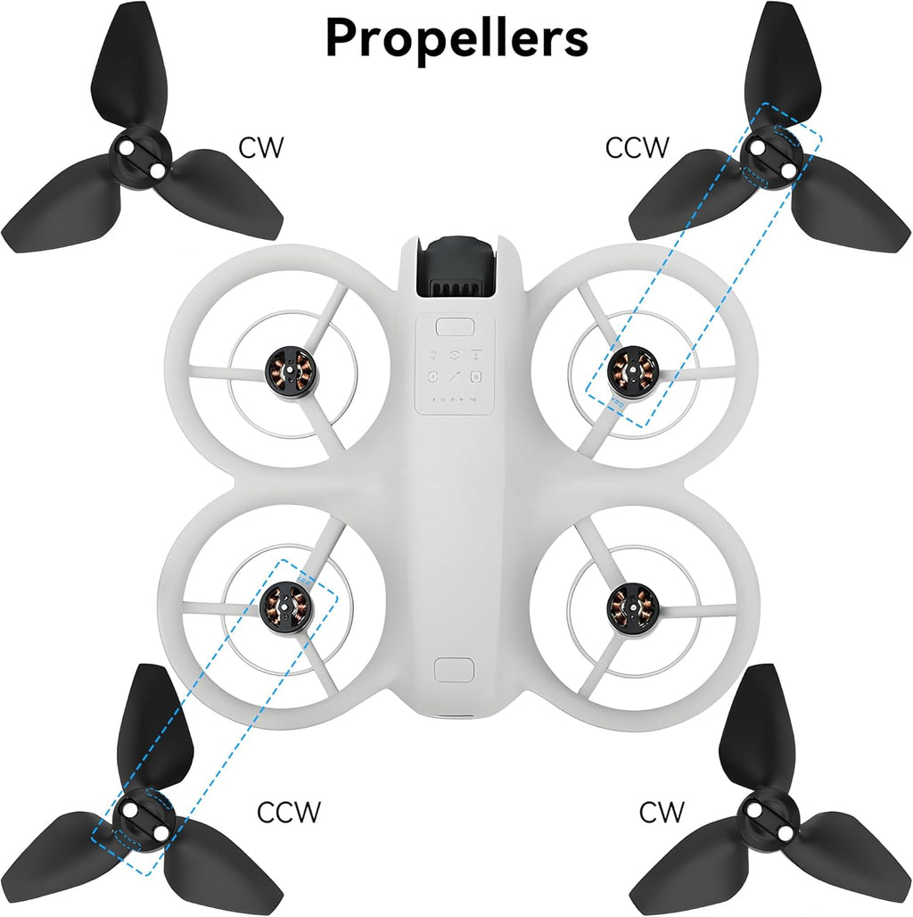 Propellers for DJI Neo Drone - 4Pcs Accessories Set with Propeller Guard Protector Landing Gear Lens Cover Low Noise Props for DJI Neo Drone Accessories Bundles