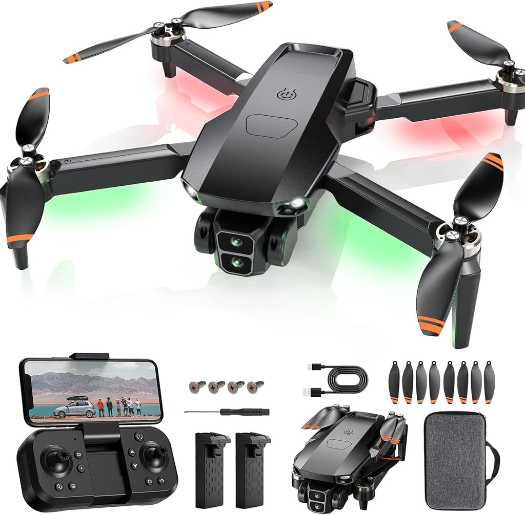 Drone with Camera for Adults 4K, Brushless Motor Drones for Kids Beginners, 60 Mins Flight, 130¡ã Lens, FPV Foldable RC Quadcopter, Gesture Photography, Toys Gifts for Teen Boys Girls, Black