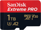 SanDisk MicroSD Card 1TB Extreme Pro Compatible with DJI Avata 2, Mini 4K Drones (SDSQXCD-1T00-GN6MA) V30 Card 200 MB/s - Bundle with 1 Everything But Stromboli MicroSDXC Card Reader