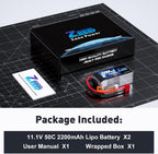Zeee 3S Lipo Battery 2200mAh 11.1V 50C Shorty Pack Battery with T Connector for RC Car Truck Vehicles RC Boat RC Drone Airplane Quadcopter Helicopter FPV RC Hobby Models (2 Pack)