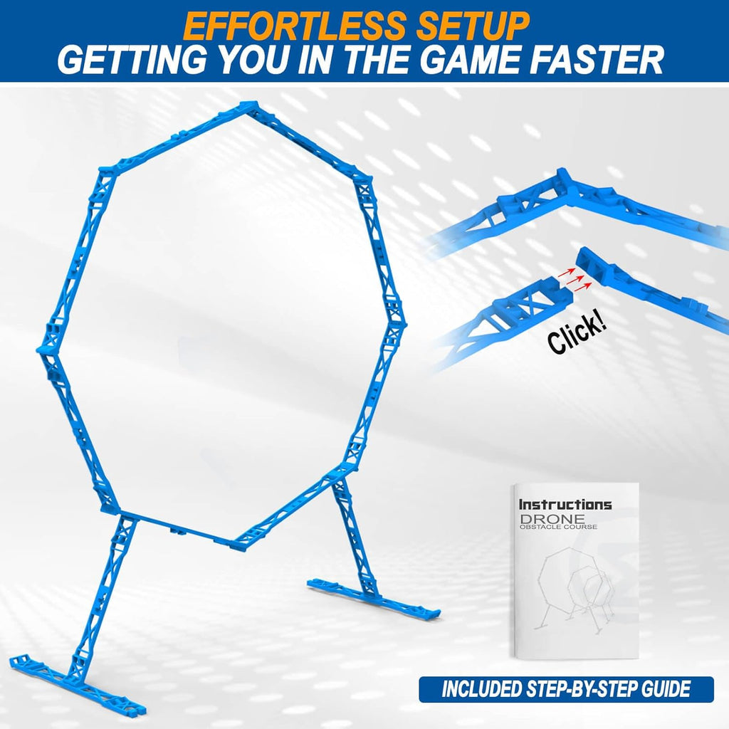 Drone Obstacle Course, Includes 3 Pack Easy to Build Obstacle Hoop, FPV Racing Drone Loop Gate, Suitable Competition RC FPV Racing of Drones or Model Aircraft Games for Age 6-12 Kids or Adults