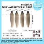 Universal 58mm/2.28In Drone Propellers for E88¡¢E25¡¢K911¡¢S115¡¢S119¡¢A17¡¢S132¡¢F167¡¢X28¡¢X26¡¢L106 Models - Replacement Drone Accessories with Stable and Low-Noise Operation 16-Pack (Gray)