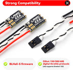 HNYYZL 4Pcs 45A ESC 2-6S Brushless ESC Lipo BLHeli_S Brushless Electronic Speed Controller 45A RGB LED Damped Light Support D-Shot 150/300/600 for RC FPV Quadcopter