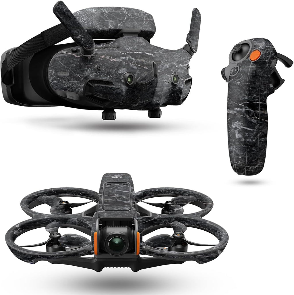 Drone Skin Compatible with DJI Avata 2 Bundle (2024) - Onyx Marble - Premium 3M Vinyl Protective Wrap Decal Cover - Easy to Apply | Crafted in The USA by MightySkins