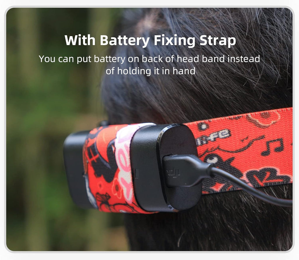 CAPART Head Strap Band for DJI Avata Goggles 2 and DJI FPV Goggles V2, Head Strap with Battery Pocket (Red)