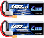 Zeee 14.8V 4S Lipo Battery 50C 3300mAh Soft Case Battery with XT60 Plug for RC Airplane Helicopter RC Boat UAV Drone FPV RC Car Truck Boat(2 Packs)
