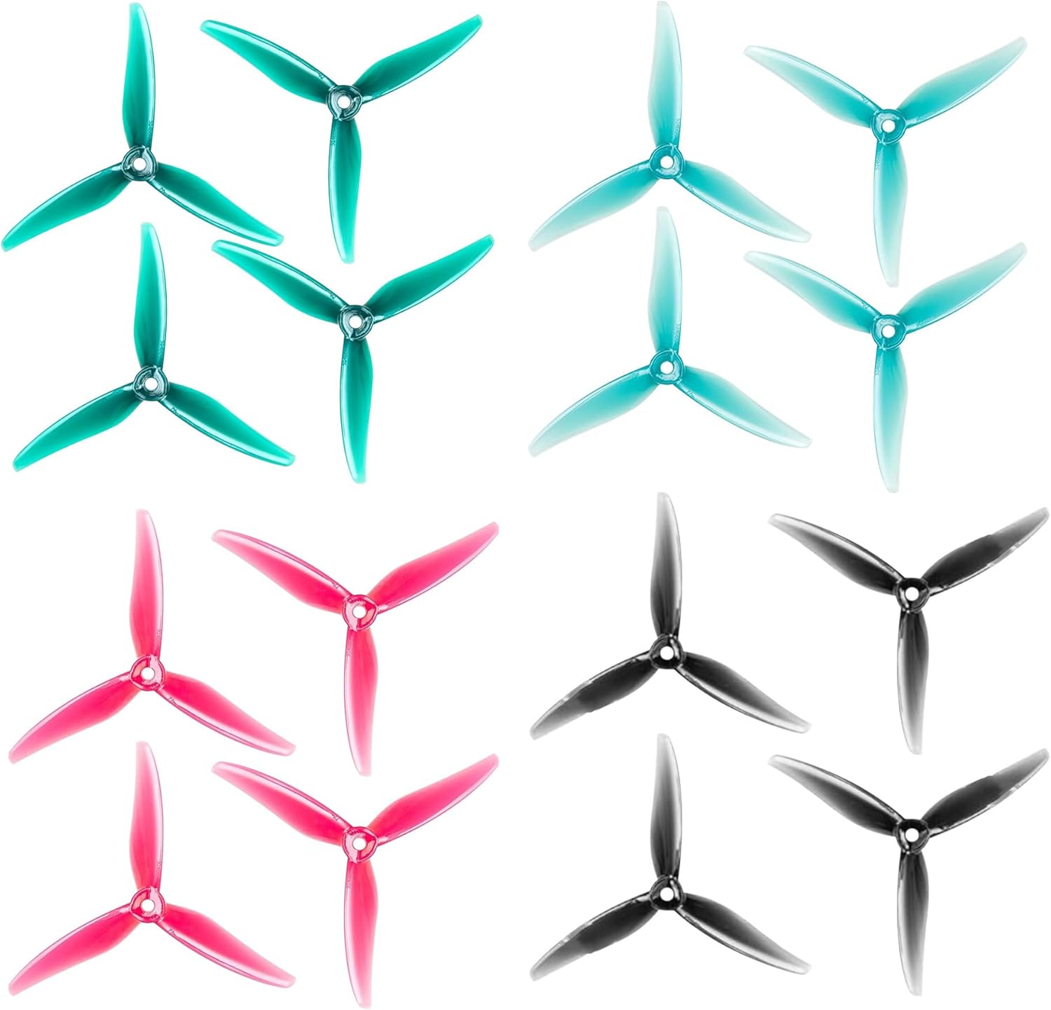 16pcs Fpv Drone Props Propeller: Gemfan 51466 V2 Hurricane MCK Tri-Blade 5 Inch Props for 4S 6S FPV Freestyle Racing, 8xCW 8xCCW