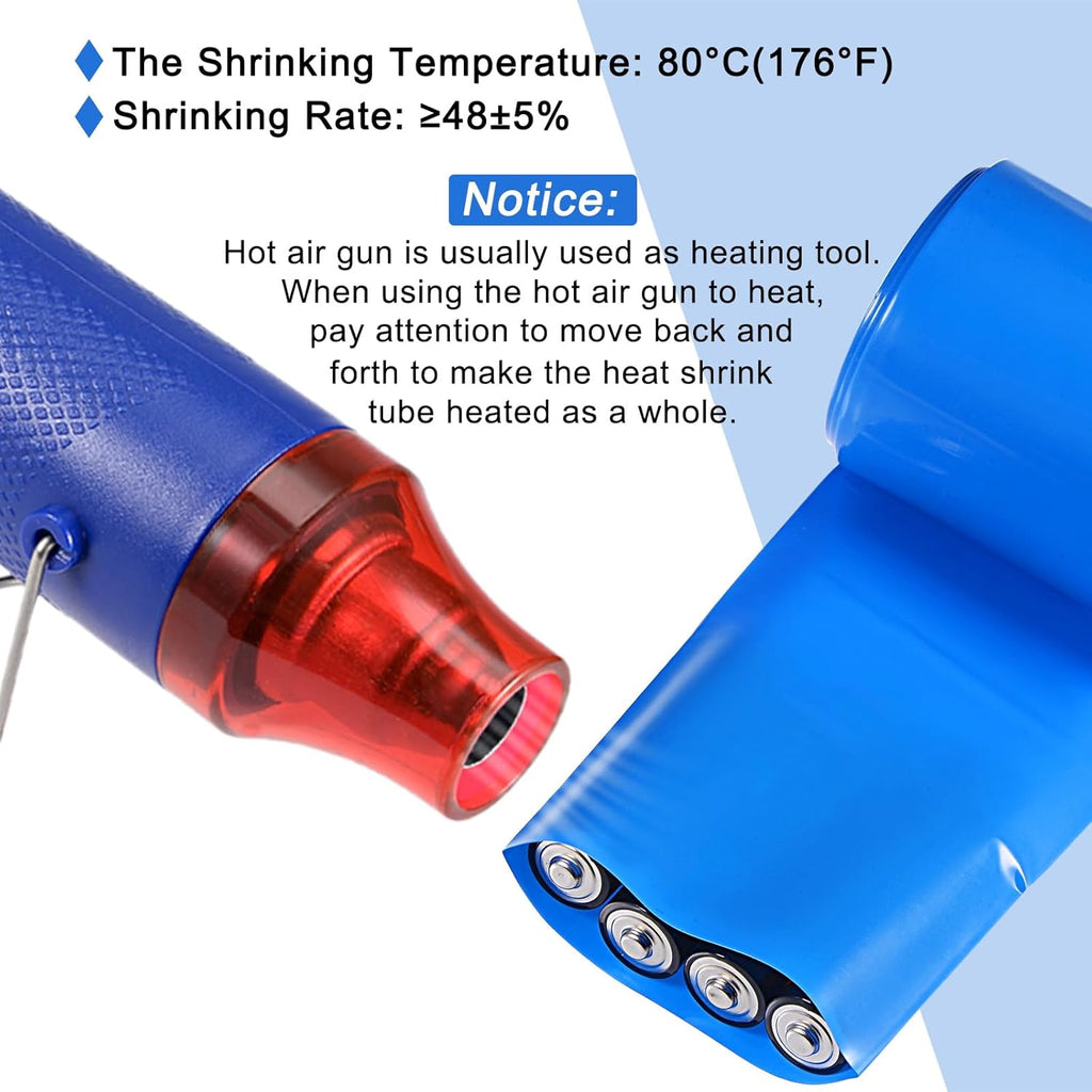 MECCANIXITY Battery Wrap PVC Heat Shrink Tubing 55mm Dia 85mm Flat 33 Feet(10meters) Blue Good Insulation for Battery Pack