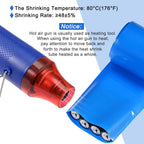 MECCANIXITY Battery Wrap PVC Heat Shrink Tubing 55mm Dia 85mm Flat 33 Feet(10meters) Blue Good Insulation for Battery Pack