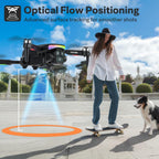 F417PRO Drone with 4K Camera Screen Remote Control,RGB LED Light FPV Drone Quadcopter for Adults Beginners,Headless Mode Altitude Hold Optical Flow Positioning,One Key Start/Land Foldable
