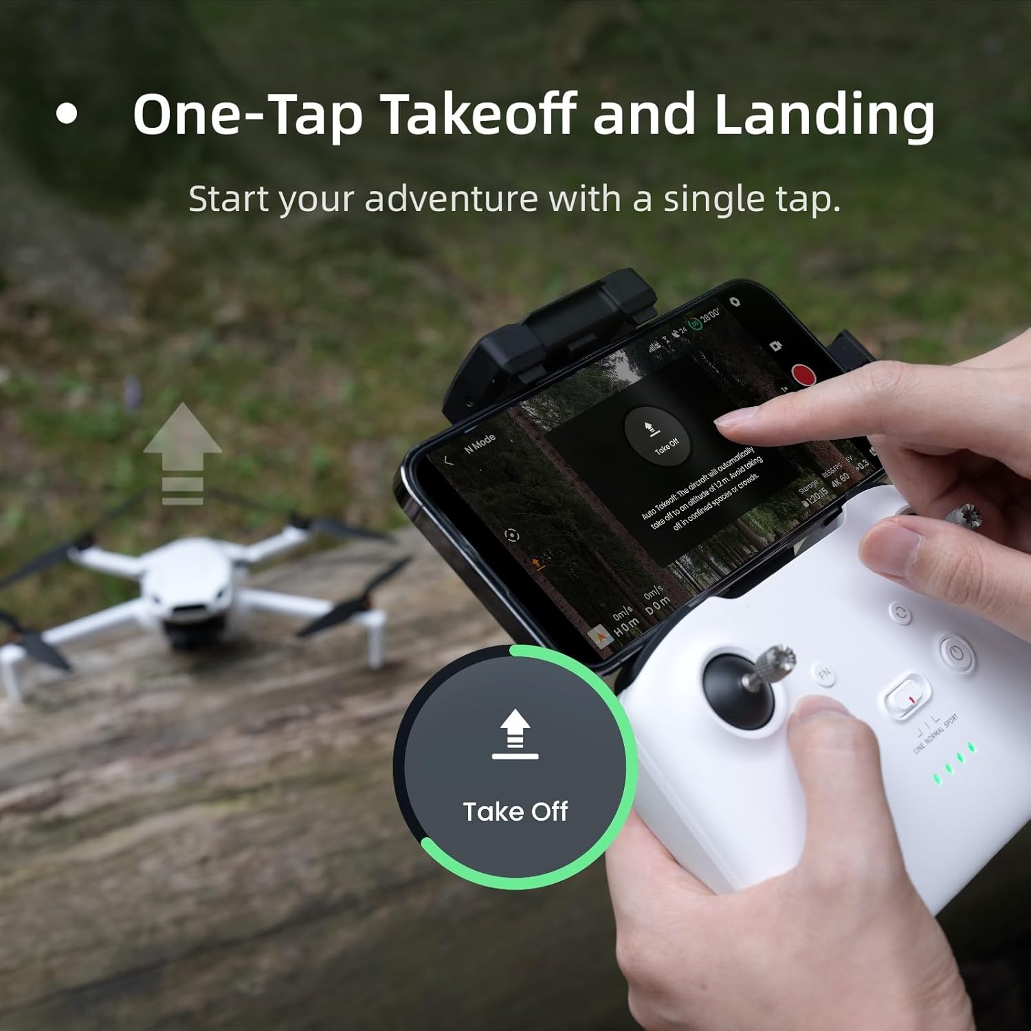 Skyrover S1 4K Drone Fly More Combo with Remote Controller, White, Bundle with 64GB UHS-I U3 microSDXC Memory Card, 15.7 Landing Pad and Strobe Anti-Collision Light