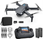 E88 Drone with Screen Controller with SD card, Foldable Mini Drone for Beginners, 2 Batteries, 360¡ã Flips Waypoint Fly, Active Obstacle Avoidance, One Key Take Off/Landing. (2 batteries - Black)