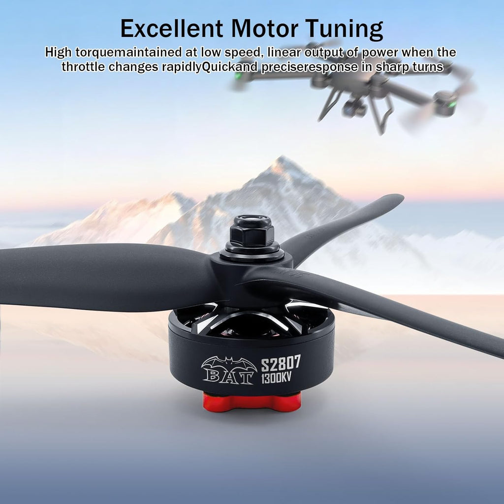 Surpass Hobby S2807 Outrunner Brushless Motor 6S 1300KV Drone Motor for 6-7inch Long Range FPV Racing Drone Freestyle FPV Drone Quadcopter (1300KV 4Pcs)