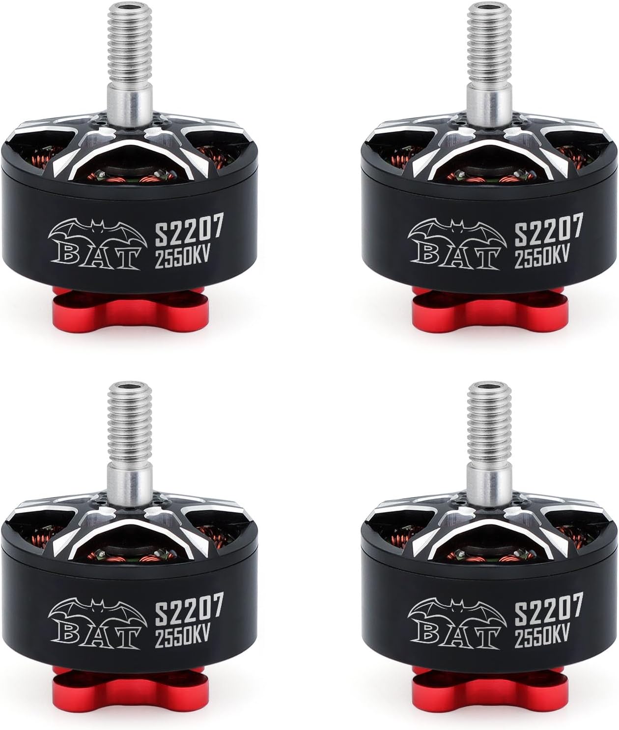 Surpass Hobby S2207 Brushless Motor 2550KV 4S Drone Motor fit for 5-6inch Propellers RC Models FPV Racing Drone Quadcopte(4Pack)
