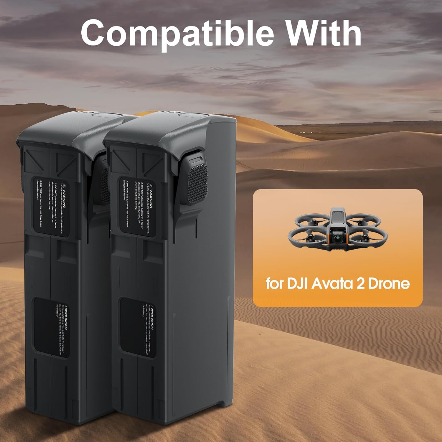 Avata 2 Battery 2 Pack with Charging Station, 2150mAh Intelligent Flight Avata 2 Battery Replacement and Two-Way Charging Hub, 23 Minutes of Max Flight Time Compatible with DJI Avata 2 Drone