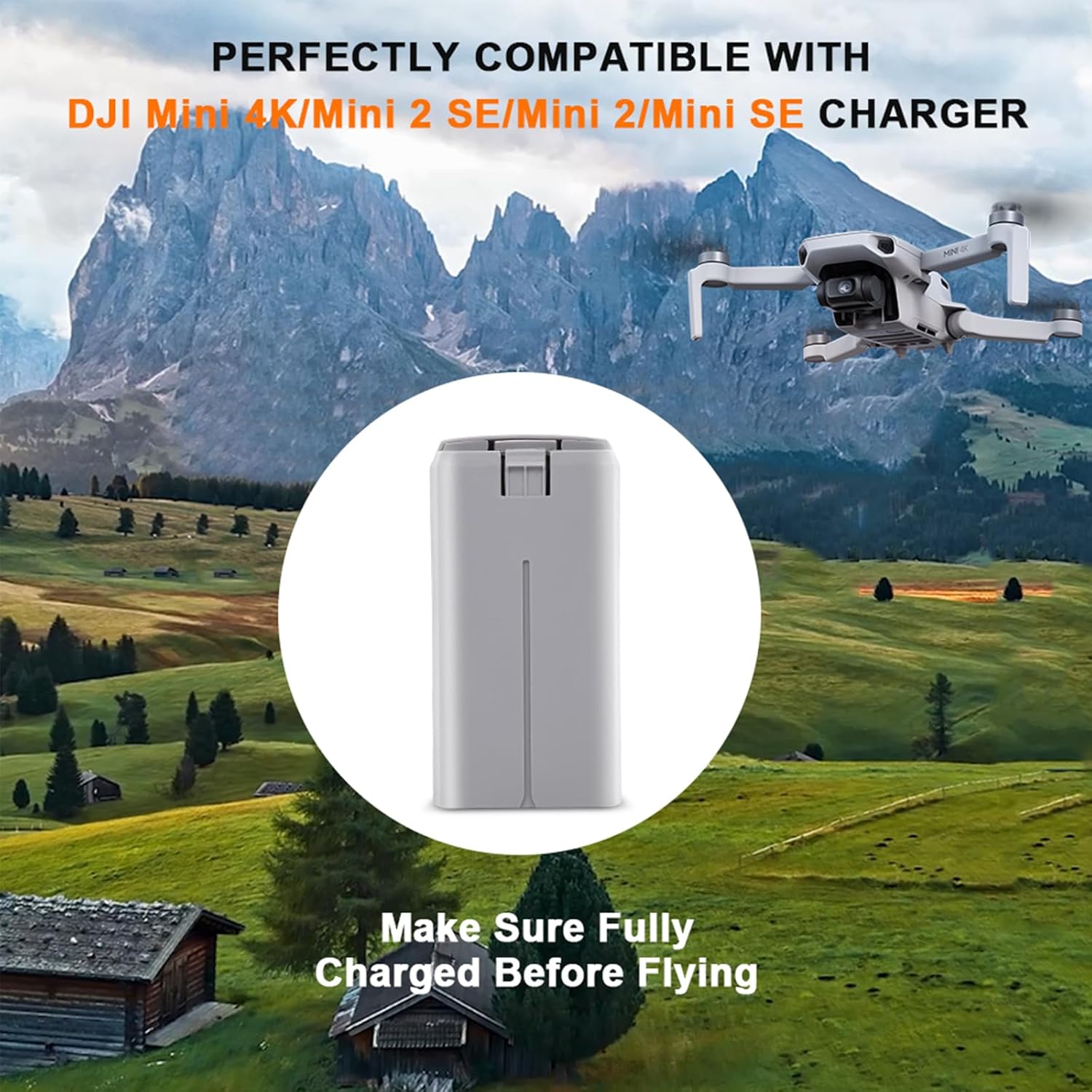 Intelligent Flight Battery Compatible with DJI Mini 4K, Mini 2,MiniSE,Mini2 SE Upgraded Drone Battery Replacement Parts 2400mah Up to 31 Minutes of Flying Time
