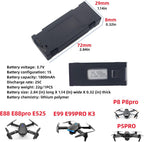 sea jump 4PCS 3.7V 1800mah Lithium Battery with 4in1 Charger for E88 E88PRO E88MAX E525 E99 E99PRO P1 P5PRO K3 S1 P8 RC Four-axis Aircraft Accessories UAV Spare Lithium Battery