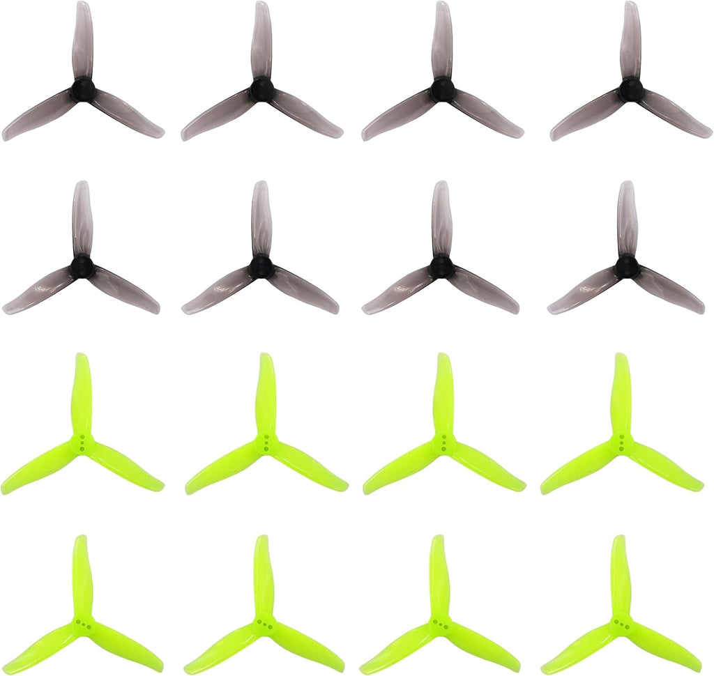 3016 3-Blade 3inch Propeller Props 1.5mm Hole for 1108-1308 Brushless Motors, FPV Racing Drone, Toothpick Quadcopters(Gray+Yellow)