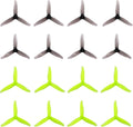 3016 3-Blade 3inch Propeller Props 1.5mm Hole for 1108-1308 Brushless Motors, FPV Racing Drone, Toothpick Quadcopters(Gray+Yellow)