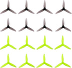 3016 3-Blade 3inch Propeller Props 1.5mm Hole for 1108-1308 Brushless Motors, FPV Racing Drone, Toothpick Quadcopters(Gray+Yellow)