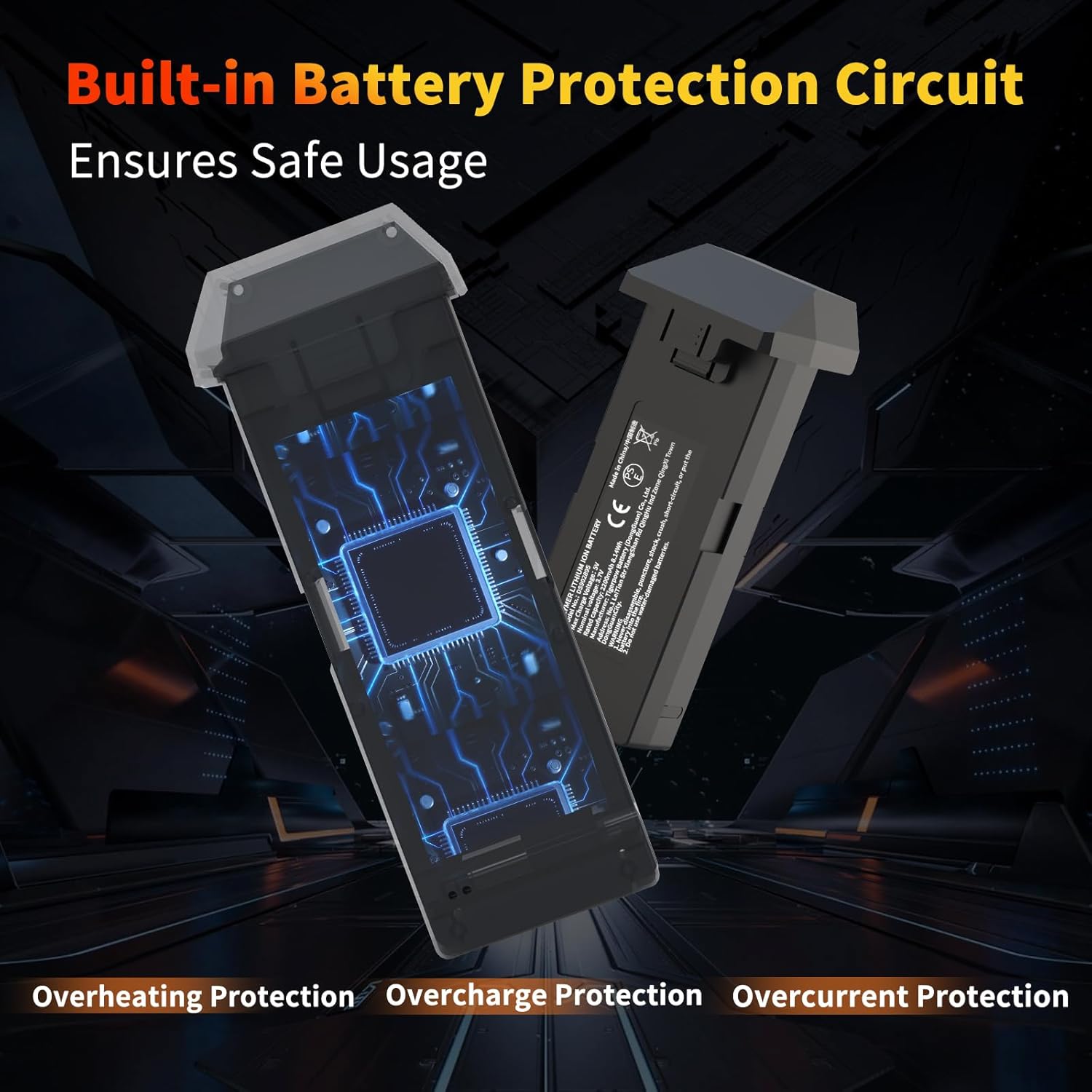 TL16LCD Drone Battery 3.7V 2200mAh Rechargeable Li-ion with USB Cable 1PC