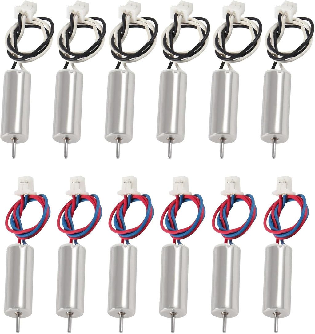 12pcs 615/6x15mm Motor 19000KV Insane Tiny Whoop Drone Frame Brushed Motors 4CW 4CCW Coreless Motor with JST-1.25 Connector for Model Aircraft/UAV/Quadcopter/Toy Aircraft, etc