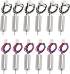 12pcs 615/6x15mm Motor 19000KV Insane Tiny Whoop Drone Frame Brushed Motors 4CW 4CCW Coreless Motor with JST-1.25 Connector for Model Aircraft/UAV/Quadcopter/Toy Aircraft, etc