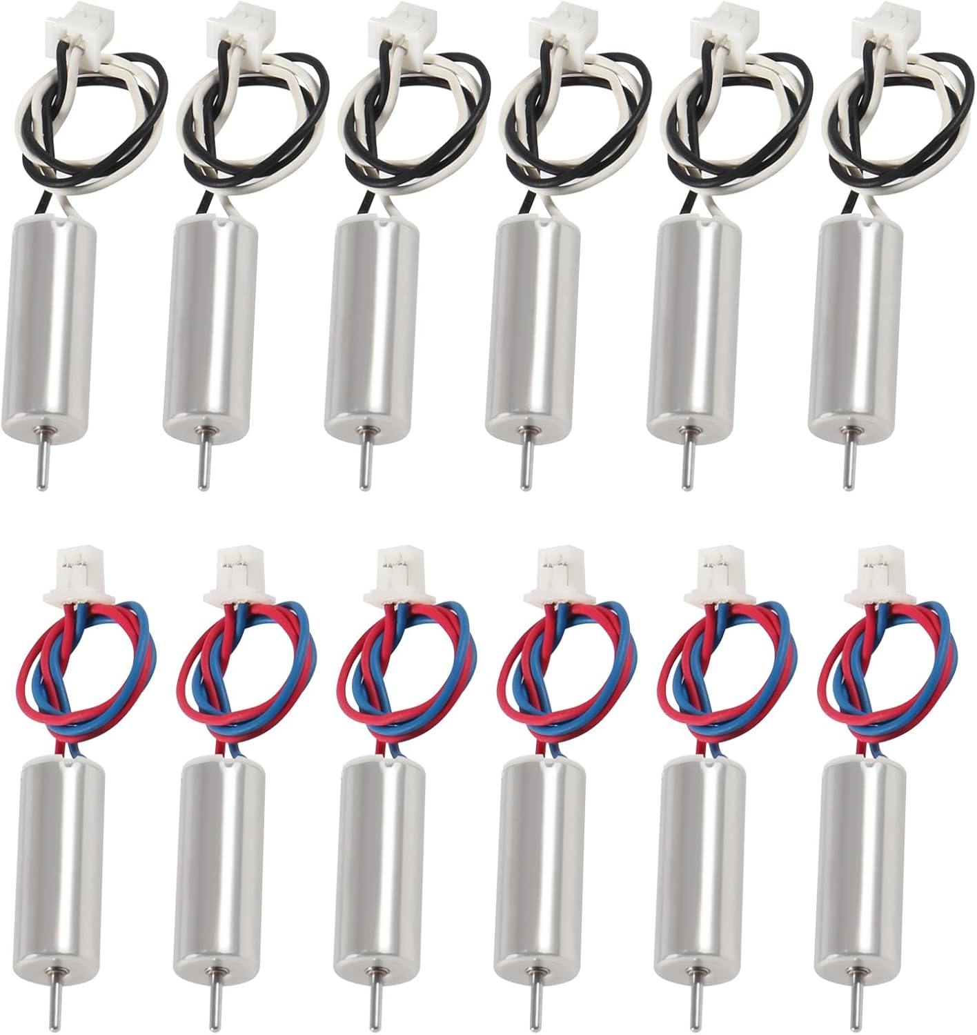 12pcs 615/6x15mm Motor 19000KV Insane Tiny Whoop Drone Frame Brushed Motors 4CW 4CCW Coreless Motor with JST-1.25 Connector for Model Aircraft/UAV/Quadcopter/Toy Aircraft, etc