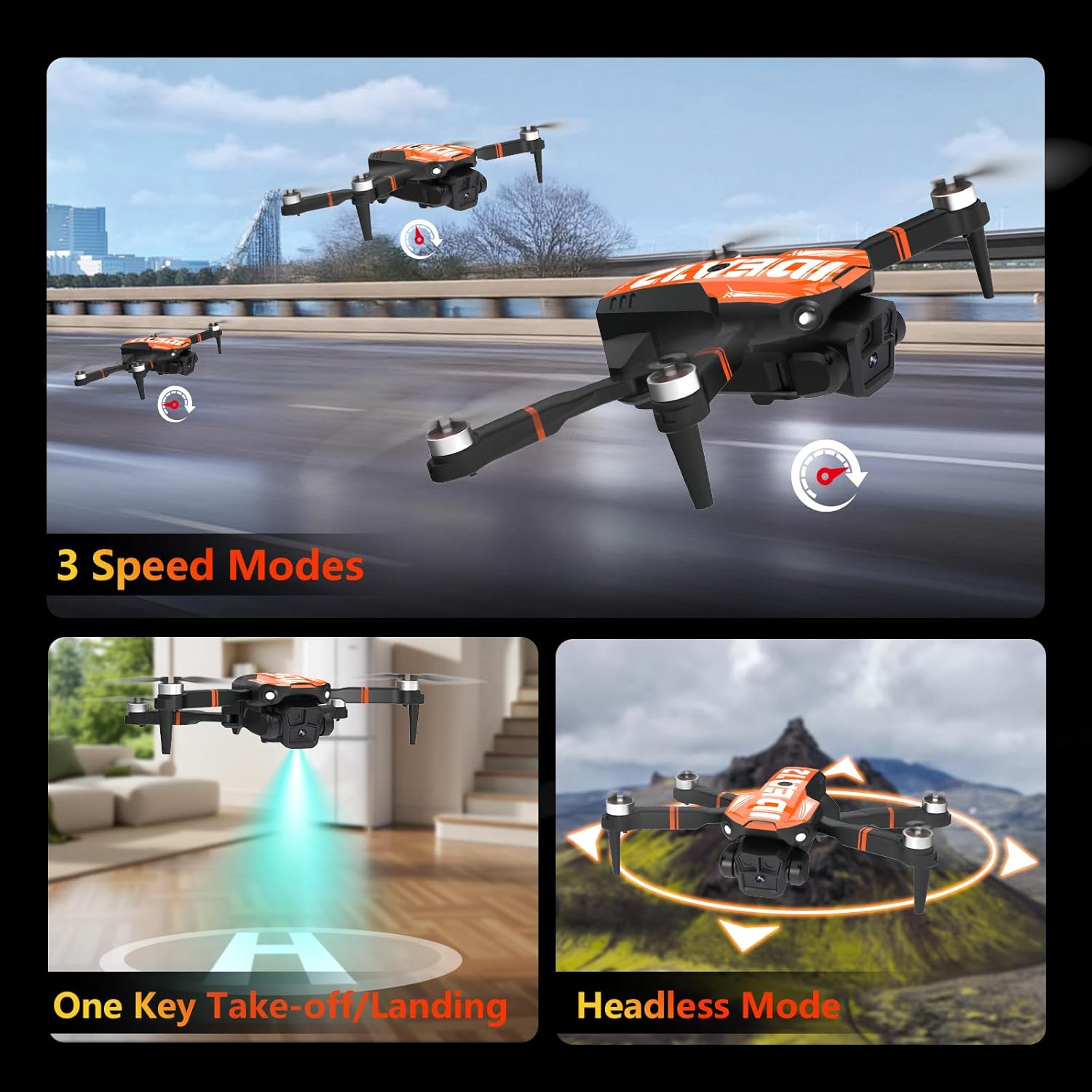 LE-IDEA GPS Drone with Camera for Adults, Professional 4K Camera Drone with Brushless Motor Auto Return Home Follow Me RC Quadcopter for Beginners Foldable Toys Gifts Under 249g IDEA12GPS