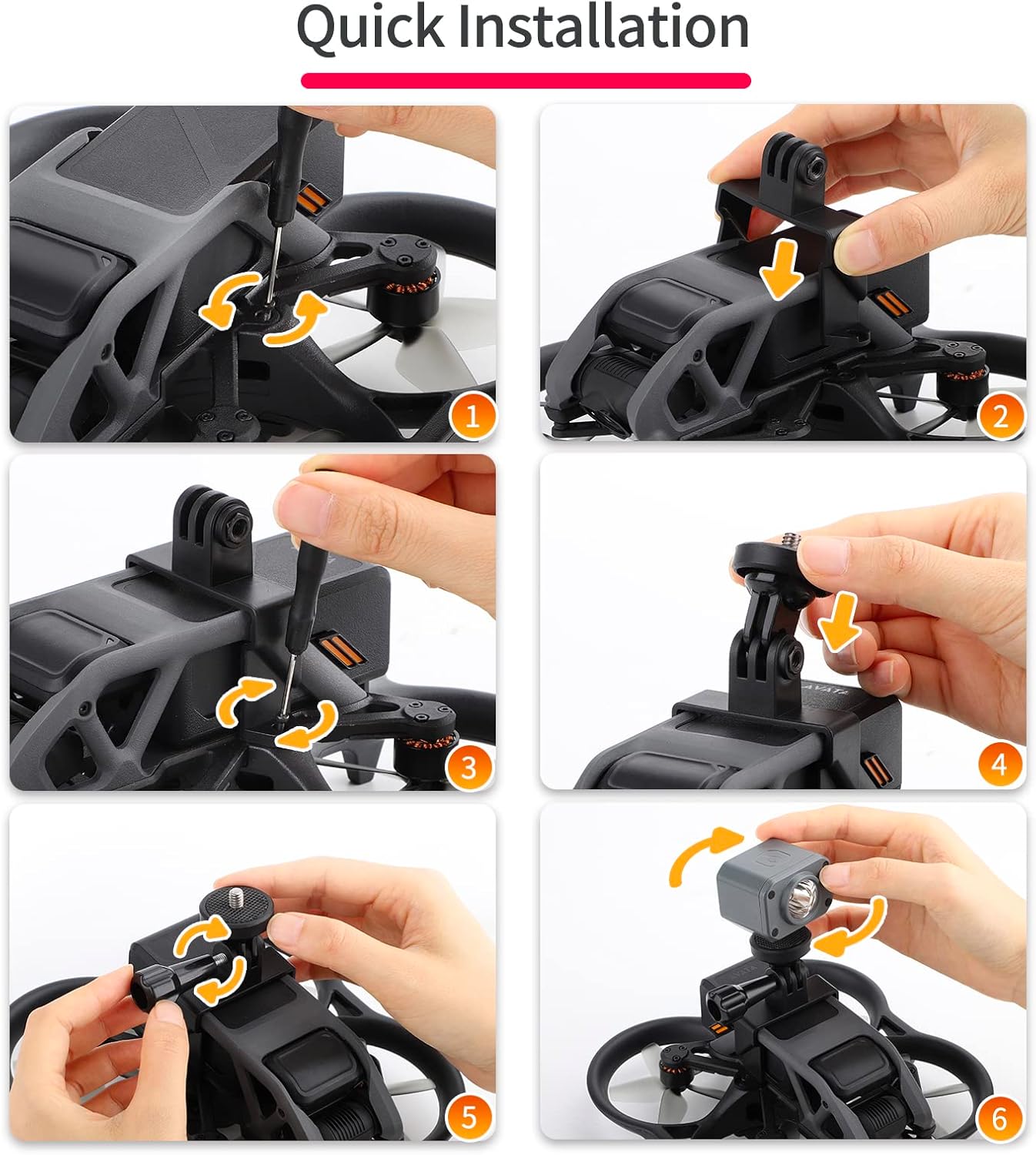 Avata FPV Adapter Mount Bundle for DJI Avata Drone Action 2 for Insta360 Go 1 Go 2 Action Cameras Accessories Extended Holder Bracket with 1/4 Screw Top Extension